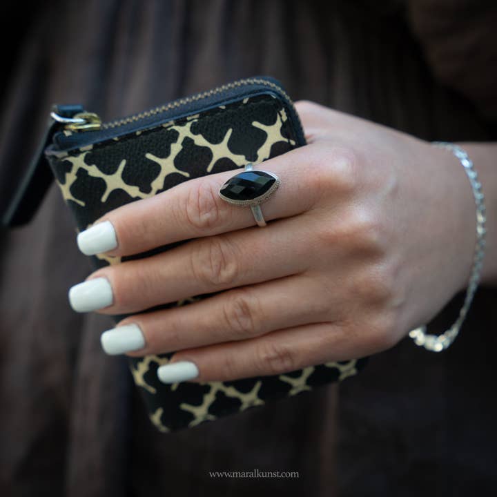 Maral Kunst - Wholesale Cocktail/Statement Ring - Black Onyx Handmade Silver Mexican Ring