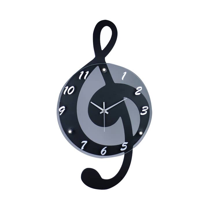 Horloge murale Clef en G noire pour la vente par Broadway Gifts Co