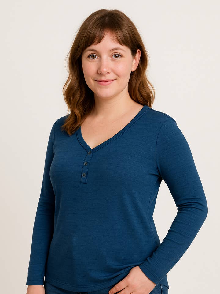 EM5653 Willow-Long sleeve solid vintage wash top for wholesale by Dash Clothing Inc.