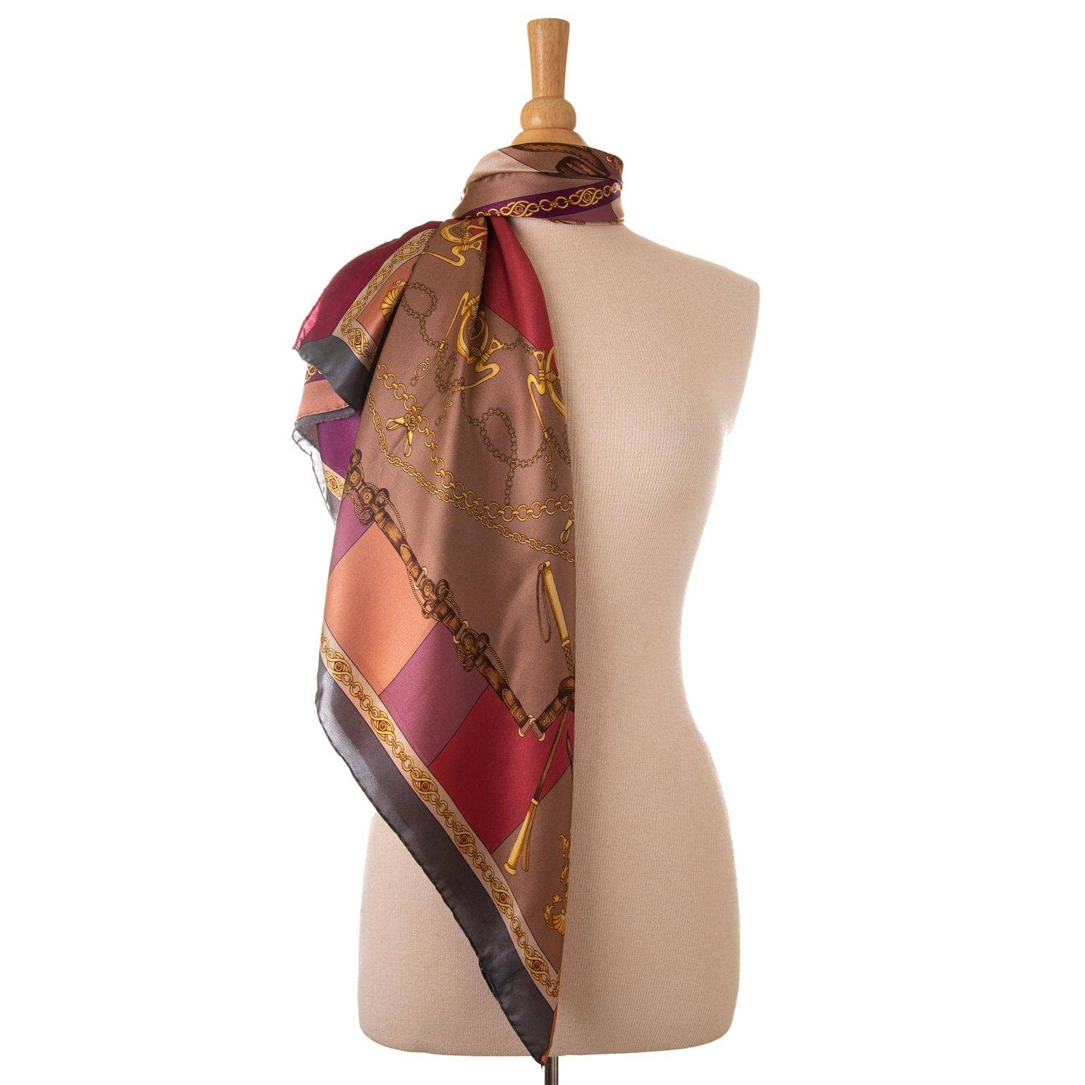 Elizabetta Made in Italy USA - Wholesale Scarf - Women's - Gabriella - Hand Rolled Silk Foulard - Rosewood7