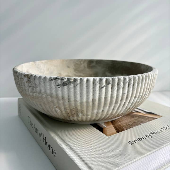 Fancy Concrete - Wholesale Decorative Plate/Dish/Bowl - Temis- Fluted Bowl