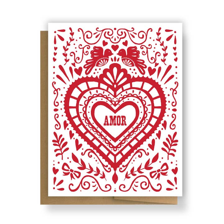 Corazon Amor Greeting Card for wholesale by Erica Alfaro Designs