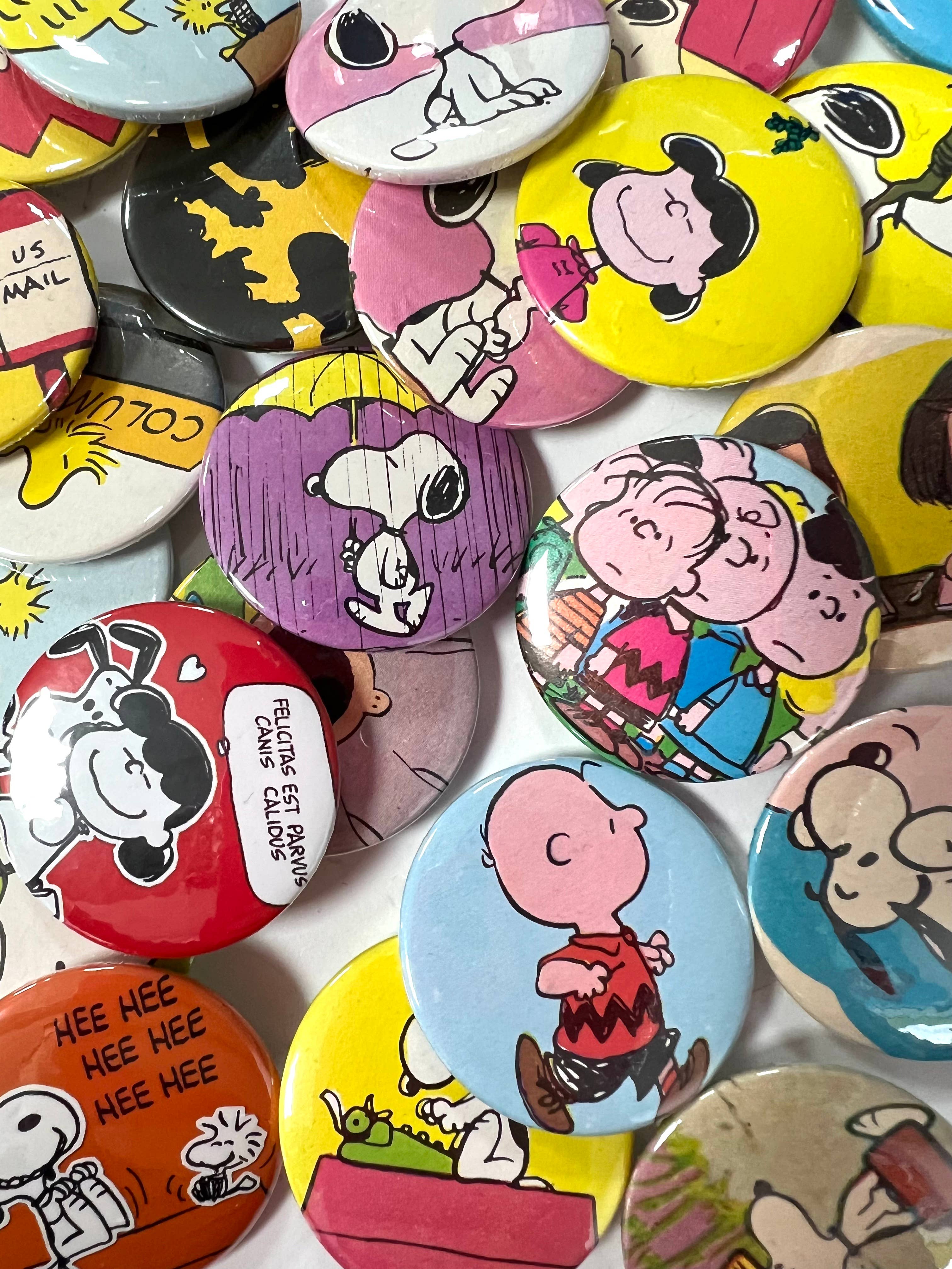 Bite Your Granny - Venta al por mayor Botón/prendedor - Surtido de 25 chapas recicladas de cacahuetes/Snoopy (paquete de 25)1