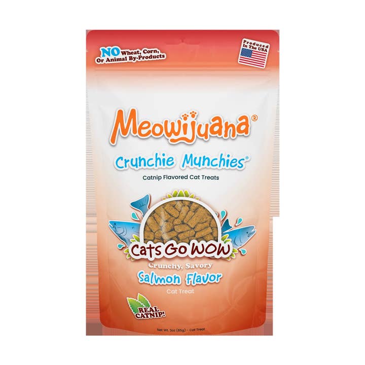 Meowijuana® Crunchie Munchies Salmon Cat Treat for wholesale by SmarterPaw | Meowijuana & Doggijuana