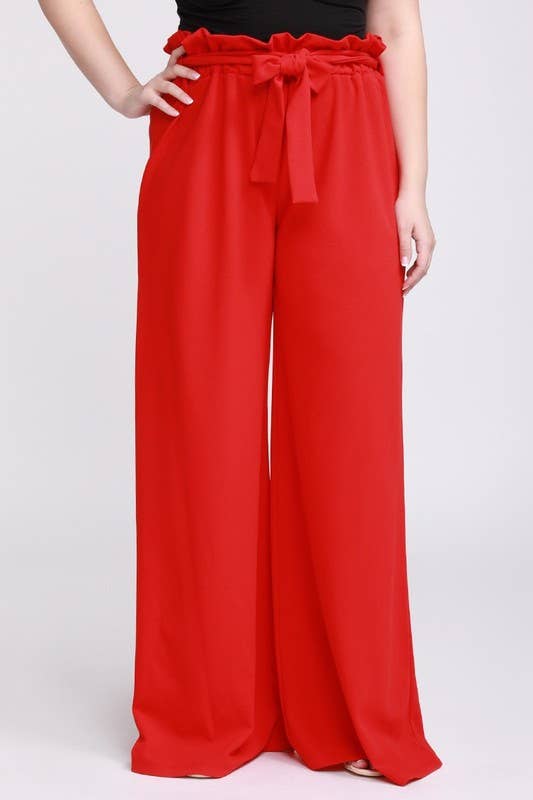 Black Pearl Clothing – wholesale Byxor - Dam – Bred ben elastiskt band med slips midja scuba crepe tyg3