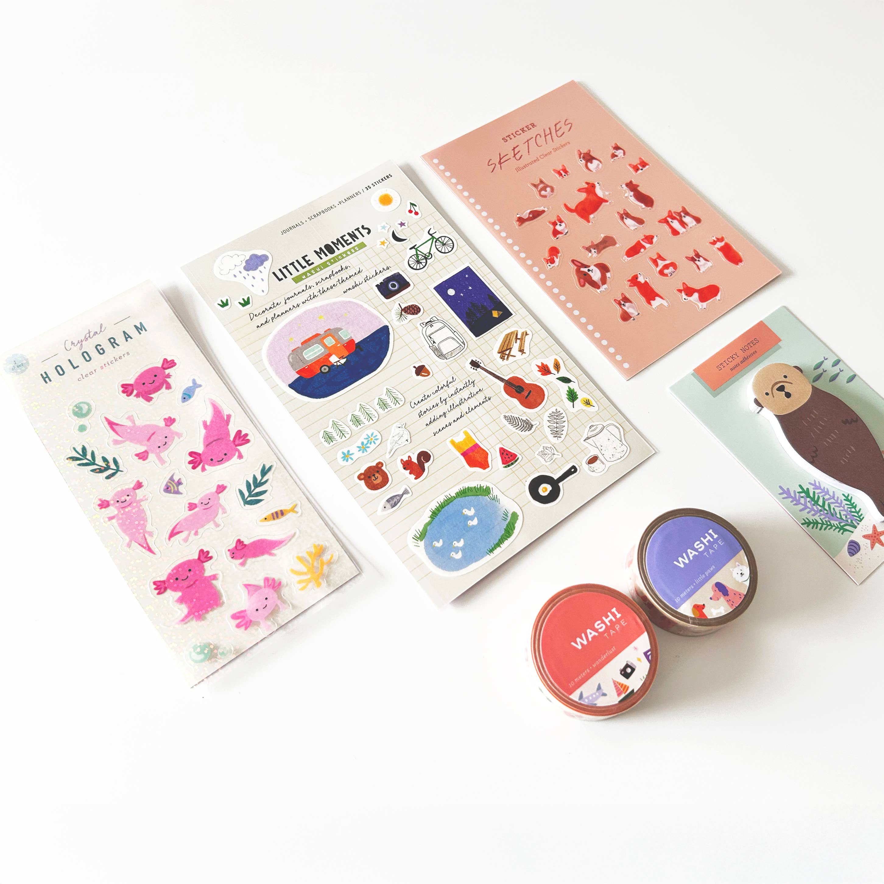 Girl of All Work - Wholesale Sticker - Axolotls Crystal Hologram Clear Stickers2