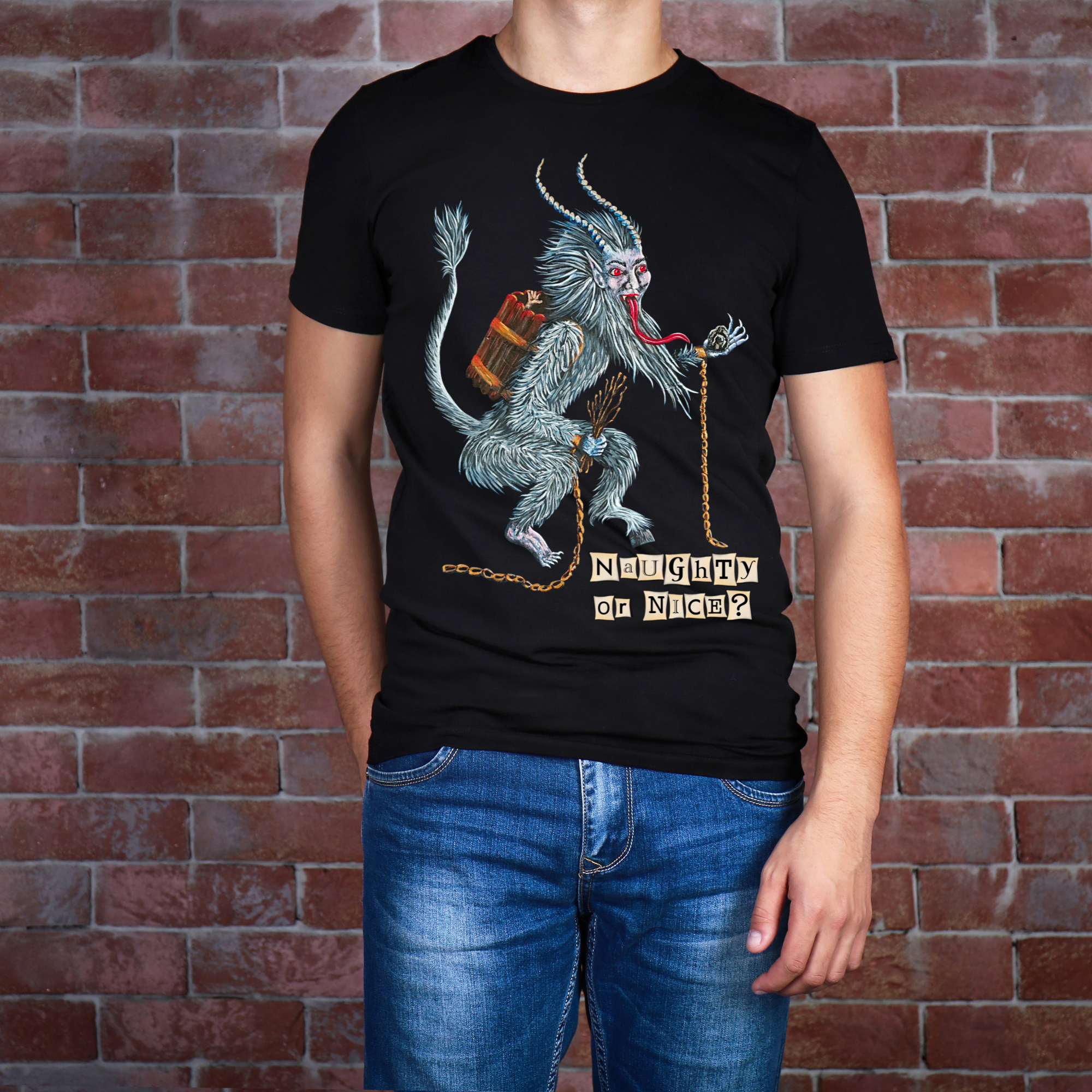 Hannah Kate Makes - Wholesale T-Shirt (Graphic) - Unisex - Krampus T-shirt - Black - 100% Cotton - Regular/Fitted Tee7