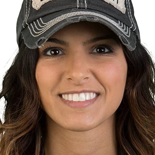 Funky Junque - Wholesale Baseball Cap - Women's - Vintage Patch Hat - Bad Hair Day (Black)1