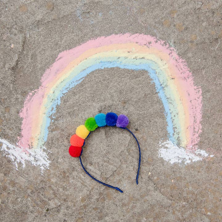 PomPom Galore – wholesale Fashion Headband - Kids – Rainbow Pom Pom Headhband4