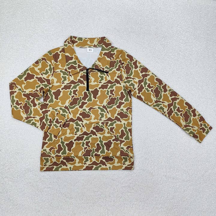 Aier Wholesale - Wholesale Graphic Sweatshirt - Women's - 8 Colors Adult Women Camouflage Long Sleeve Tee Shirts Zip Pullovers Tops