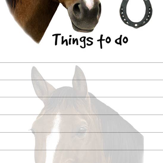 Caballo - Bloc de lista magnética marrón para venta al por mayor de E&S Pets