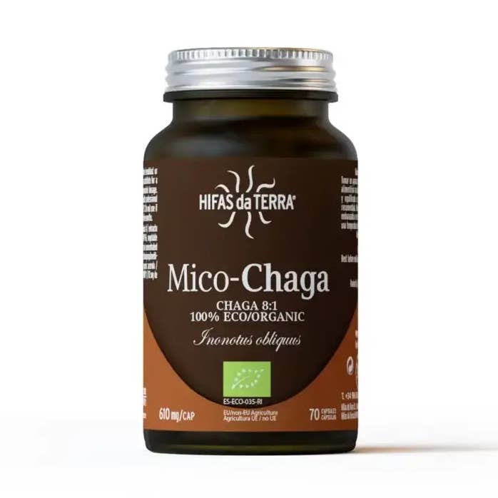 Mico Chaga 70 Vegetabiliska Kapslar 610 mg Glasformat för wholesale av Hifas da Terra