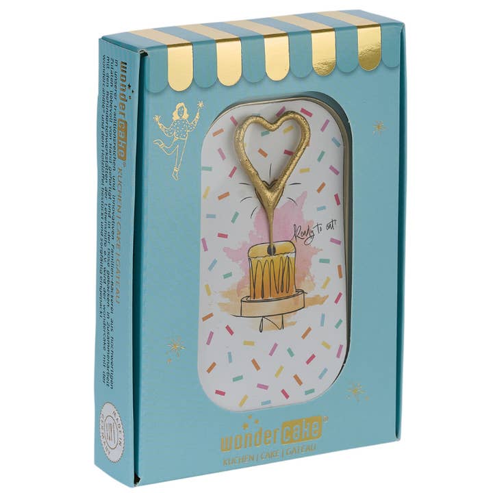 Confetti white Wondercake deluxe blue heart gold for wholesale by Wondercandle