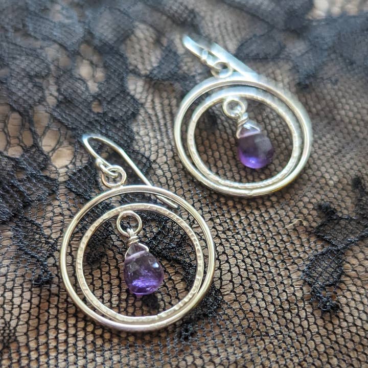 Amethyst Crest Earrings for wholesale by Maxi Cif Designs