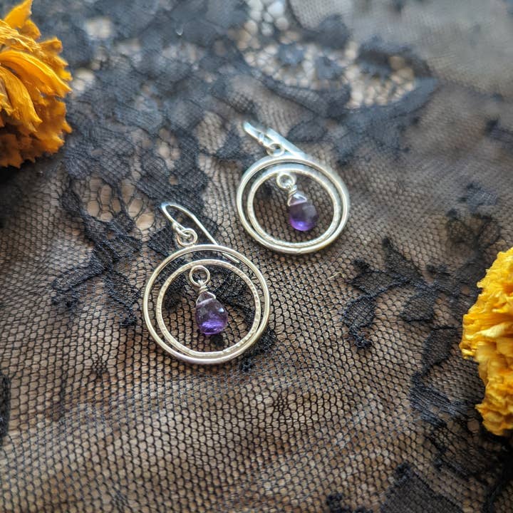 Amethyst Crest Earrings for wholesale by Maxi Cif Designs