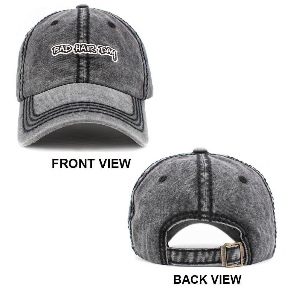 Sensibling Corp. - Wholesale Baseball Cap - Women's - BAD HAIR DAY Vintage Baseball Cap1