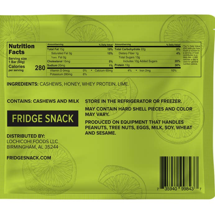 FRIDGE SNACK - Wholesale Snack bar - Key Lime Pie (8 Bar Pack)1