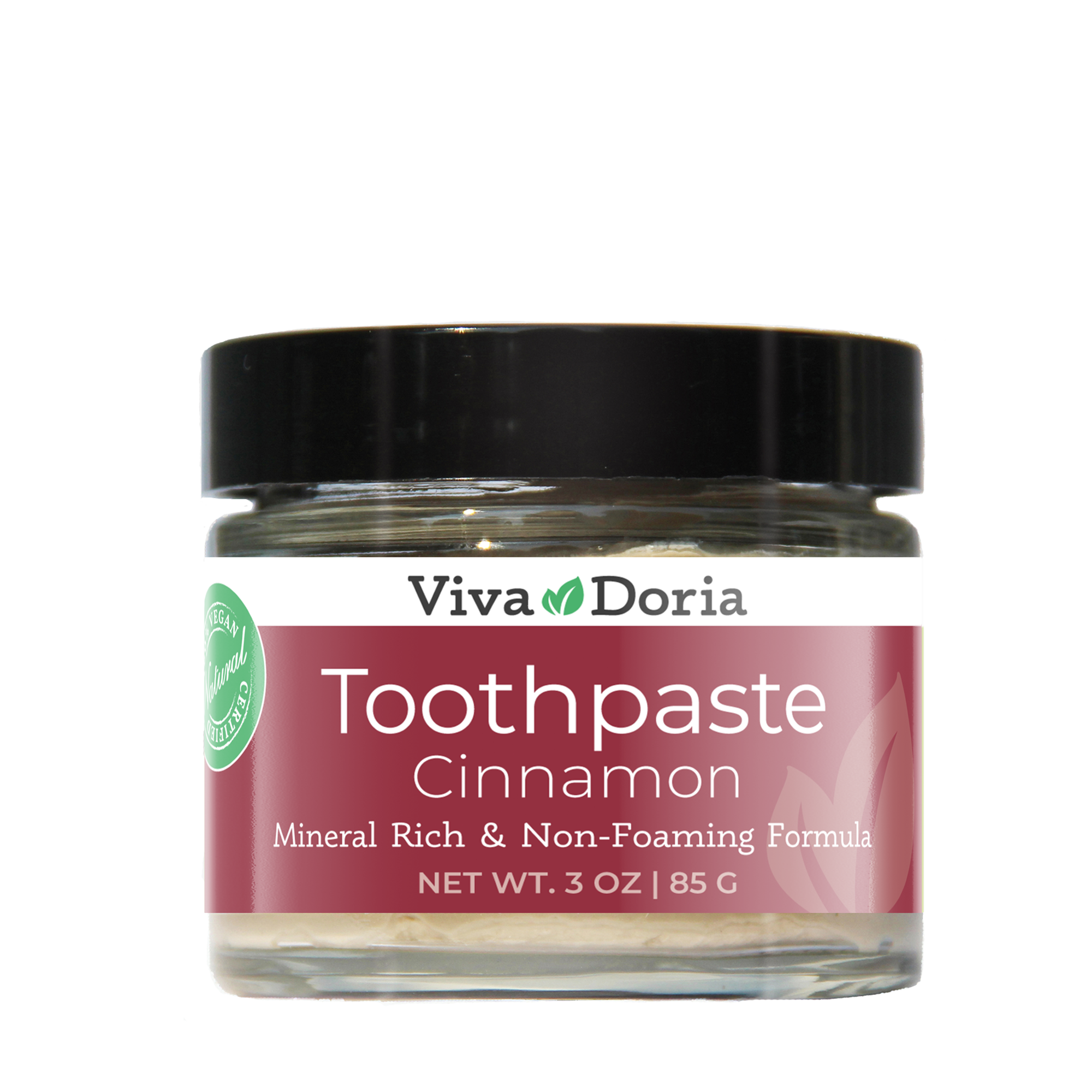 VIVA DORIA INC. - Wholesale Toothpaste - Natural Mineralizing Toothpaste  Cinnamon (3 oz Glass jar)0