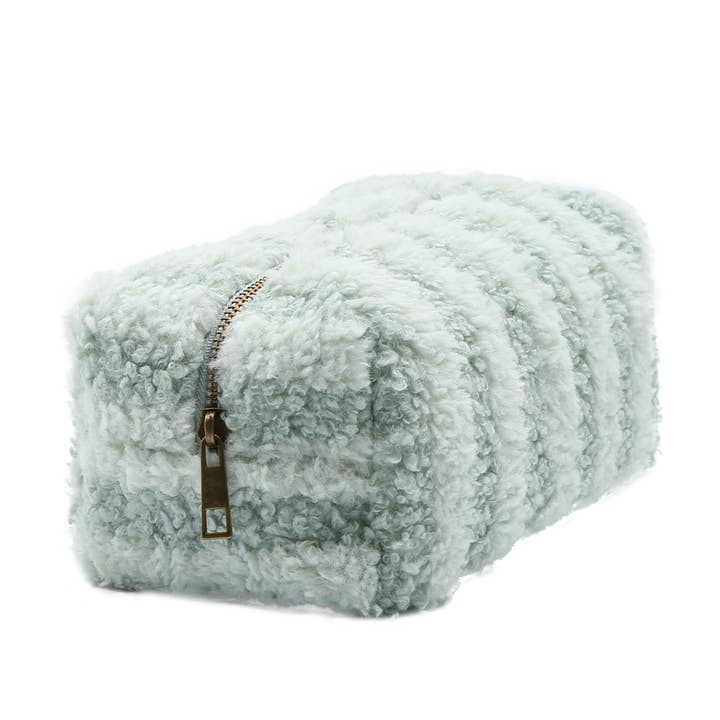 Fashion City - Wholesale Pouch - Women's - Stripe Pattern Sherpa Travel Pouch8