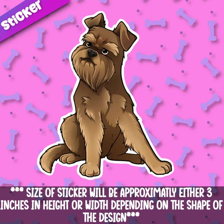 Autocollant Griffon de Bruxelles pour la vente par Mega Kawaii Cuties