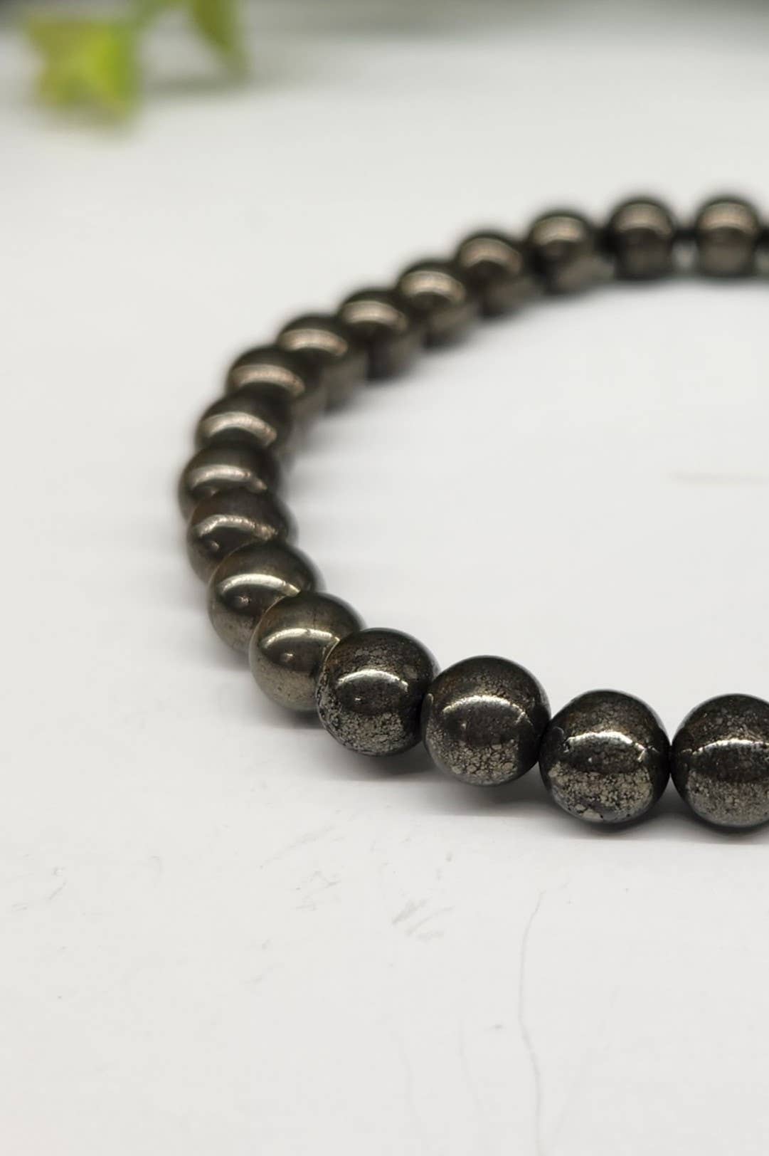 Meraki Gemstones - Wholesale Beaded Bracelet - Pyrite Stretchable Semi-Precious Gemstone Bracelet 6mm Beads2