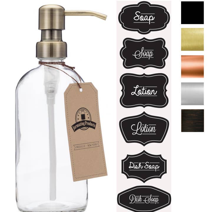 Jarmazing Products - Wholesale Soap Dispenser - Clear Glass 16oz Bottle Soap and Lotion Dispenser10