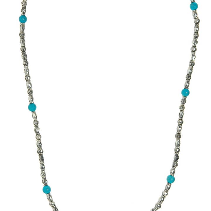 Silver Necklace Five Beads With Tubes for wholesale by ElfCraft