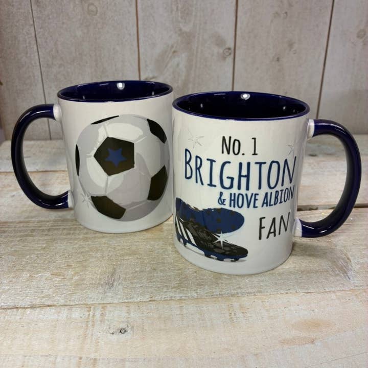Mug - Brighton & Hove Albion Football (Mug-F46) for wholesale by White Cotton Cards