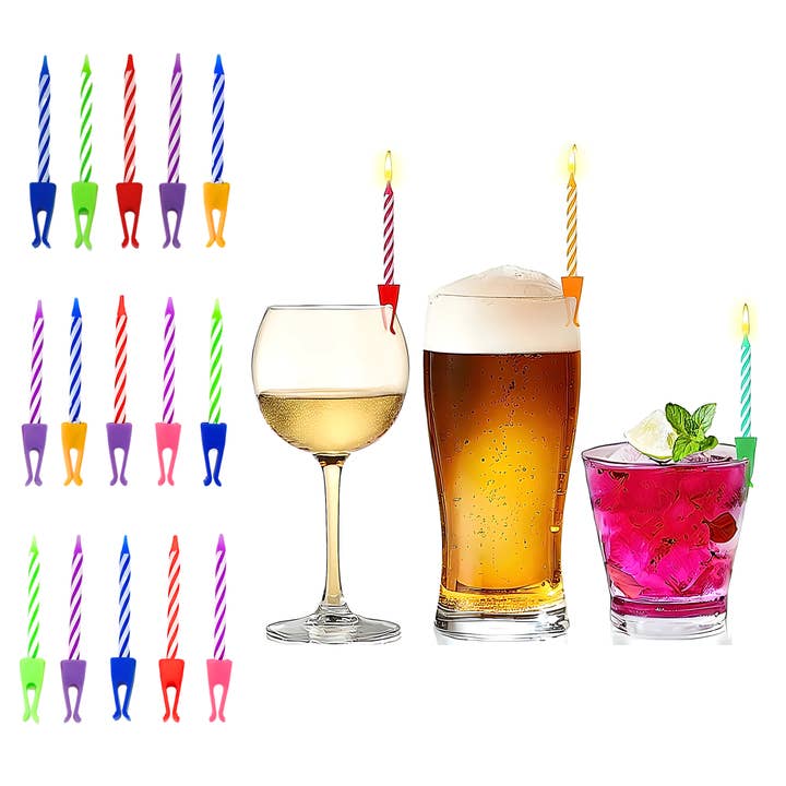 Matches USA - Wholesale Cake Candle - Birthday & Celebration Candle Drink Party Clips