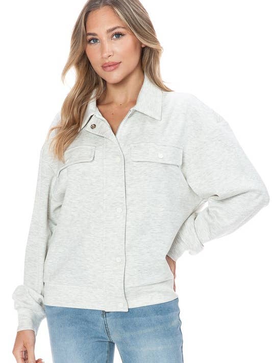 Casaco Feminino Oversized com Botões de Pressão – Sobrecamisa de Malha Suave por atacado de Ariella USA