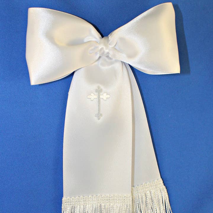 Bracciale per la Prima Comunione con croce e frange per la vendita all'ingrosso da parte di Simply Charming