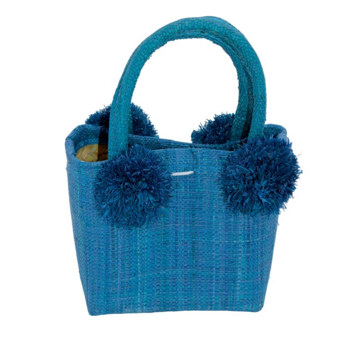 Shebobo - Wholesale Top Handle Bag - Women's - Schooner Straw Mini Bag with Pompom Accent4