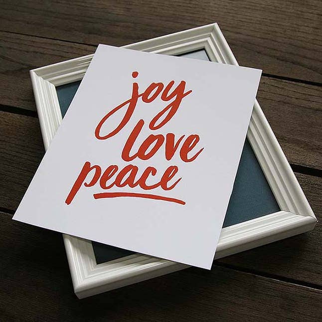 8 x 10 Joy Love Peace Impression pour la vente par Sky of Blue Cards