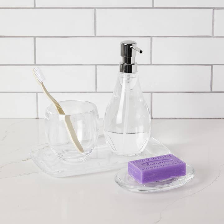 Clear Droplet Soap Pump for wholesale on Faire3