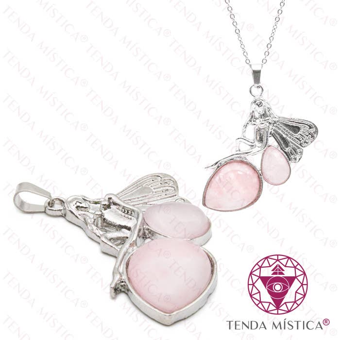 Rose Quartz Fairy Pendant for wholesale by Tenda Mística