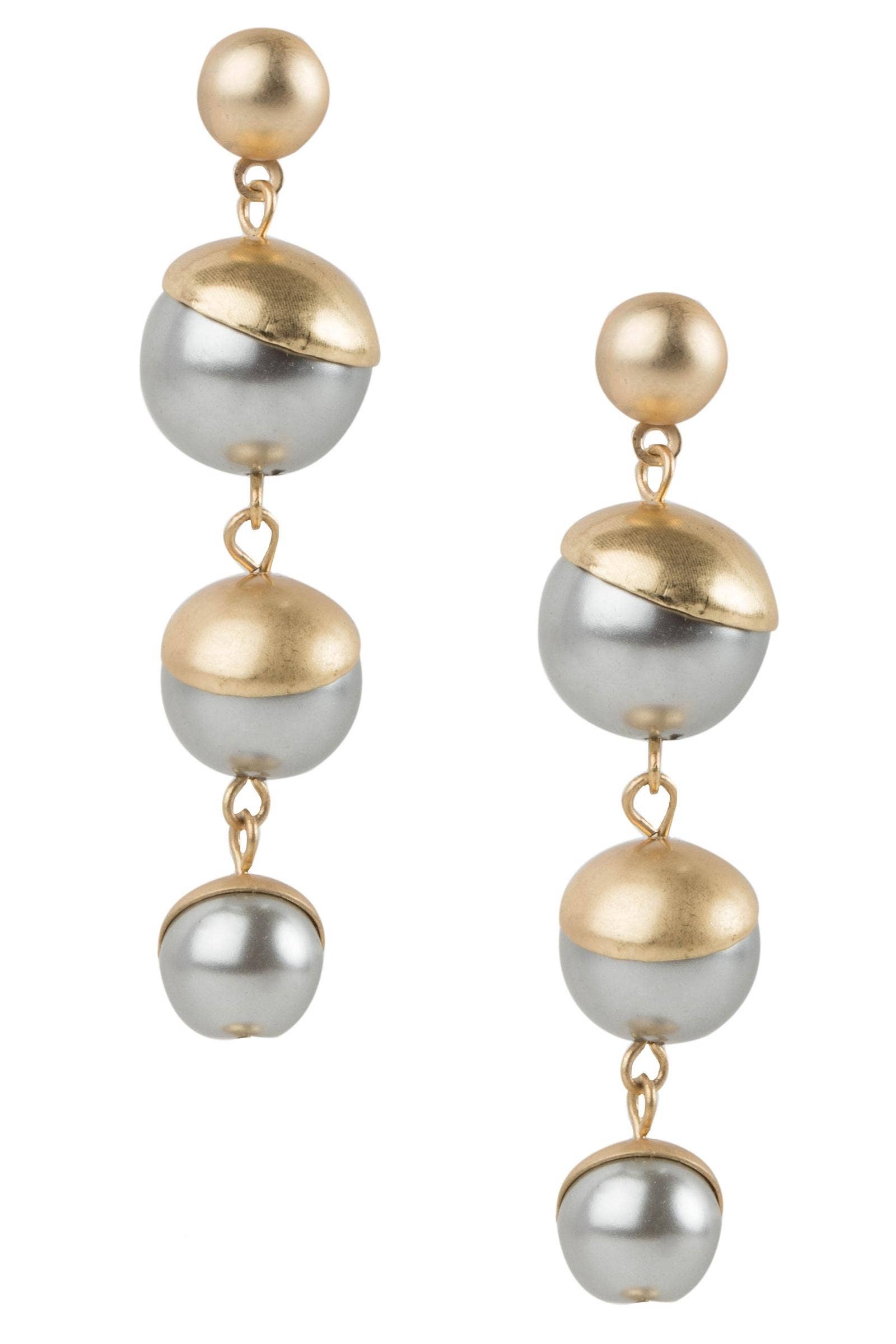 SAACHI - Wholesale Dangle Earrings - Half Moon Gold Plated Hoop Earring with Pearl1