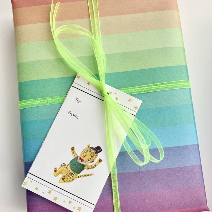 Jahna Vashti - Wholesale Flat Wrap - Eco Gift Wrap / Compostable & Recyclable! / 3 sheets plus gift tags8