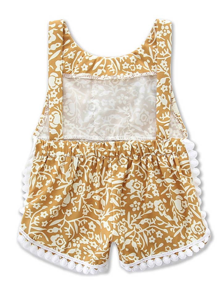 Fennco Styles - Wholesale Bodysuit (Non-Footed) - Baby - Flower Lace Backless Baby Girl Sunsuit Romper