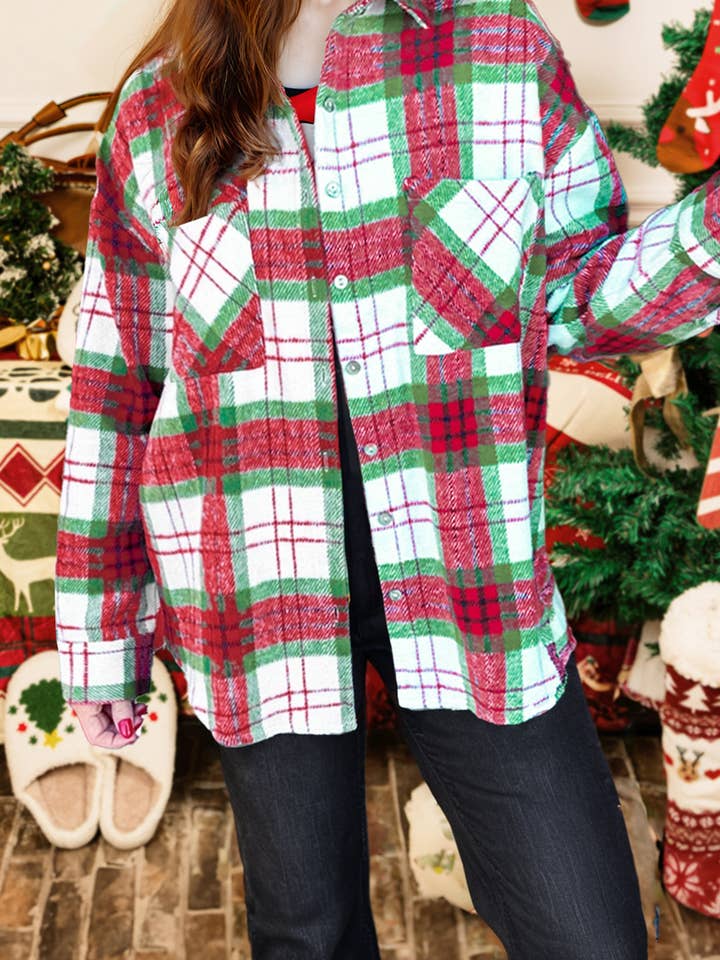 Fashion-W Christmas Fall Plaid Casual Flannel Shacket and other Purchase Wholesale red plaid jacket. Free Returns & Net 60 Terms on Faire trending on Faire.