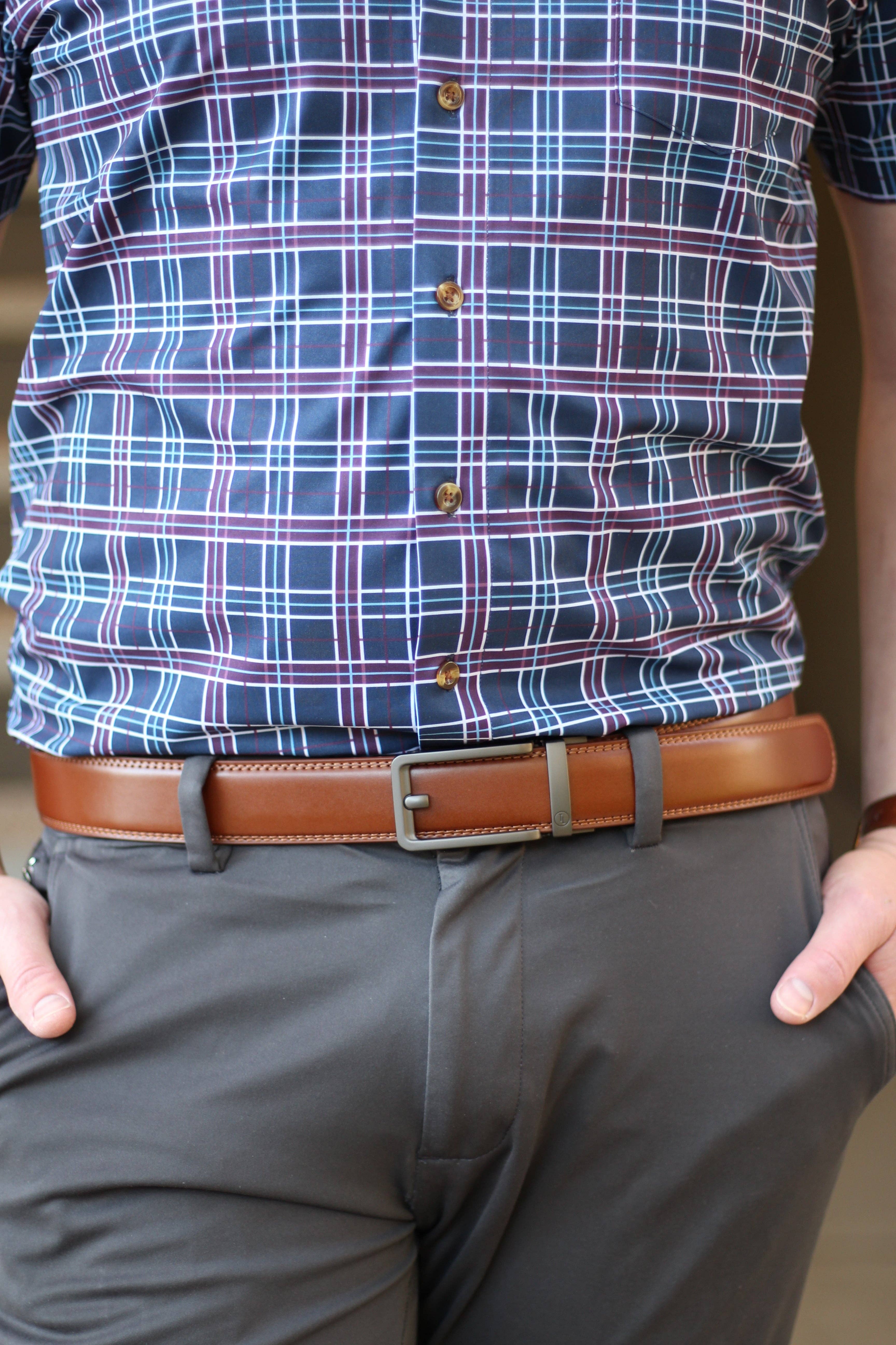 Tough Apparel - Wholesale Belt - Men's - Cognac Leather Ratchet Belt & Buckle Set14