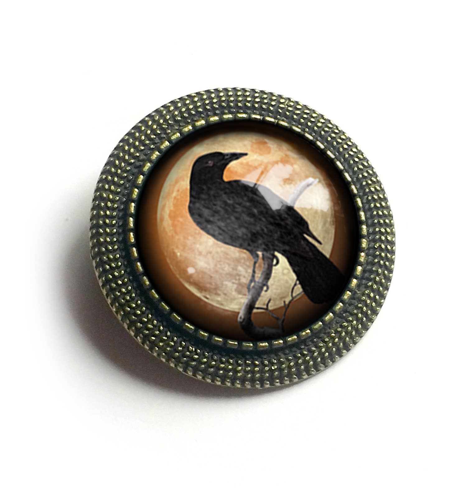 The Divine Iguana - Wholesale Brooch - Orange Crow or Raven Goth Halloween Brooch2
