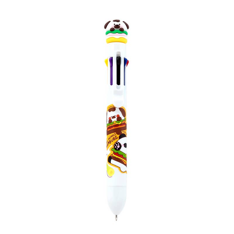 Puckator EU - Wholesale Pen - Cute Hamburger Multi Colour Pen with Topper (8 Colours)3