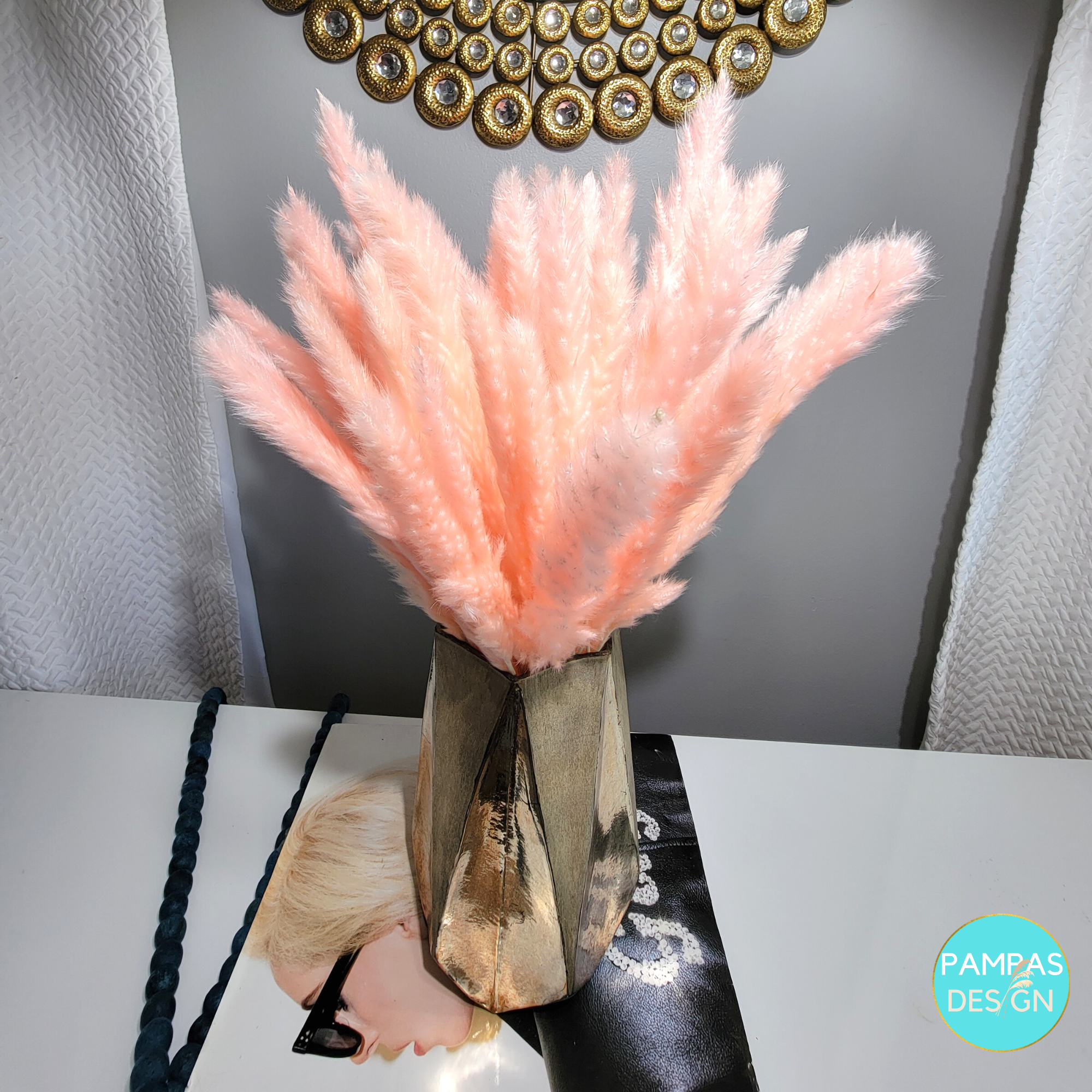 Pampas Design - Venta al por mayor Flores secas/prensadas - 30 Tallos de Pasto Pampas Azul Claro2