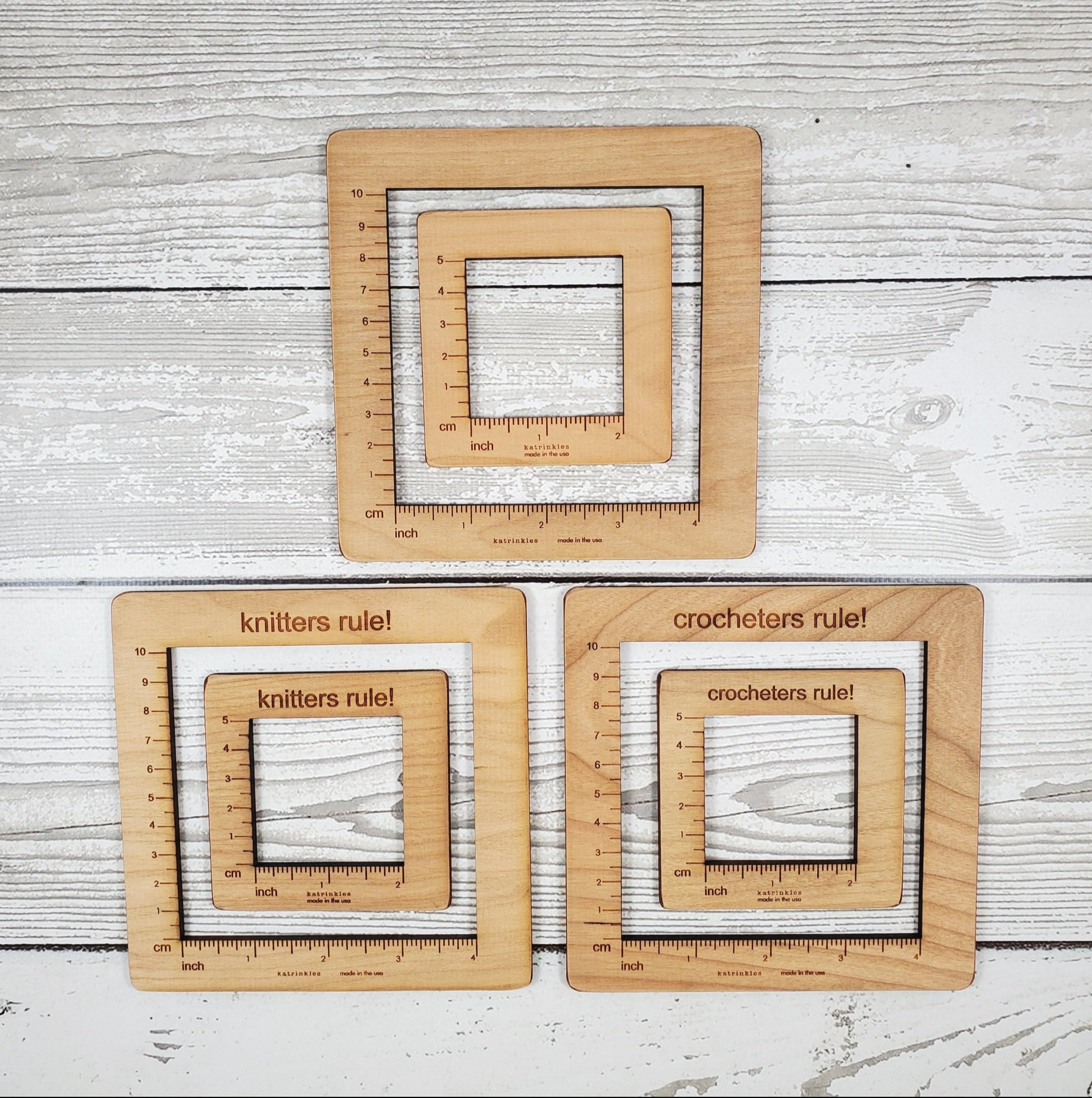 Katrinkles - Wholesale Knitting/Crochet Supplies - Gauge Swatch Ruler0