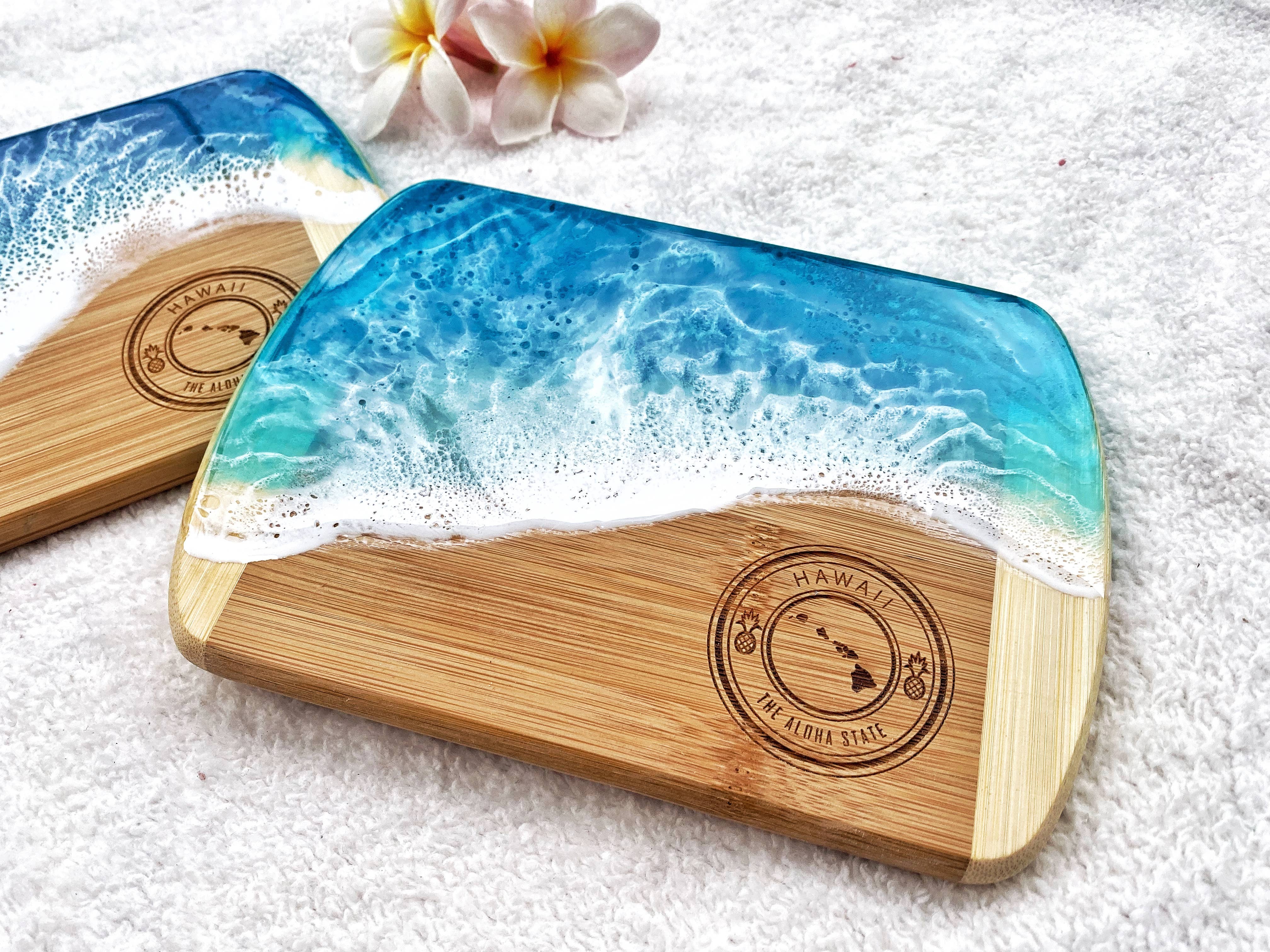 TBM Creations LLC - Wholesale Cheese Board - HAWAI'I Ocean Charcuterie board Maui made | Serving board6