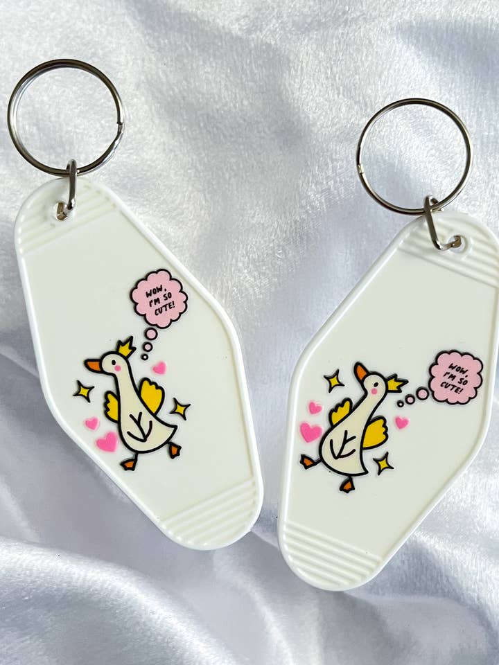 Wow, I'm so cute goose Motel Style Keychain for wholesale by Simply True Design Co.