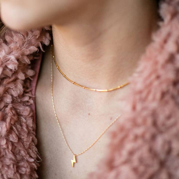 Amano Studio - Wholesale Pendant/Charm Necklace - Tiny Lightning Bolt Necklace4