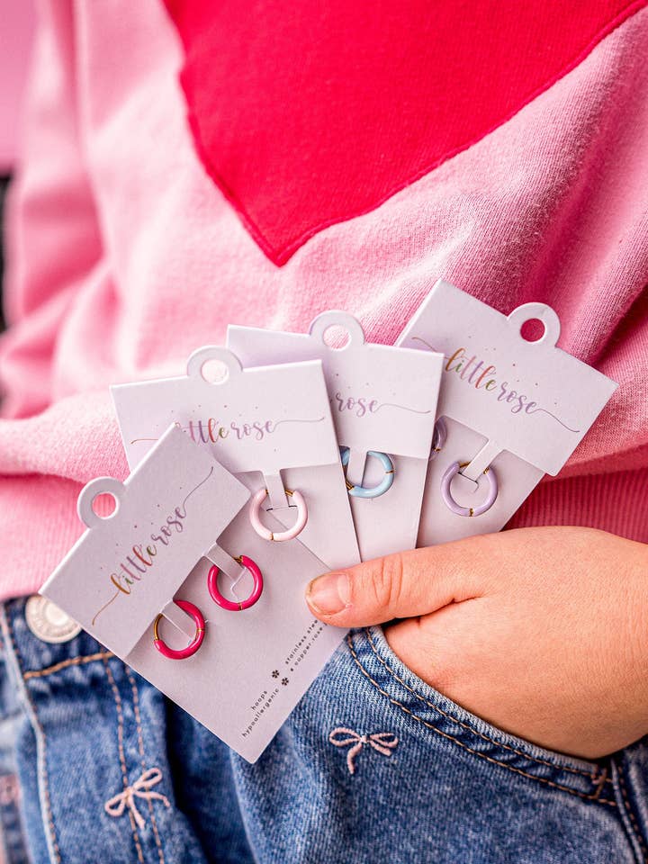 Colour Enamel Hoops for wholesale by Copper Rose Jewelry