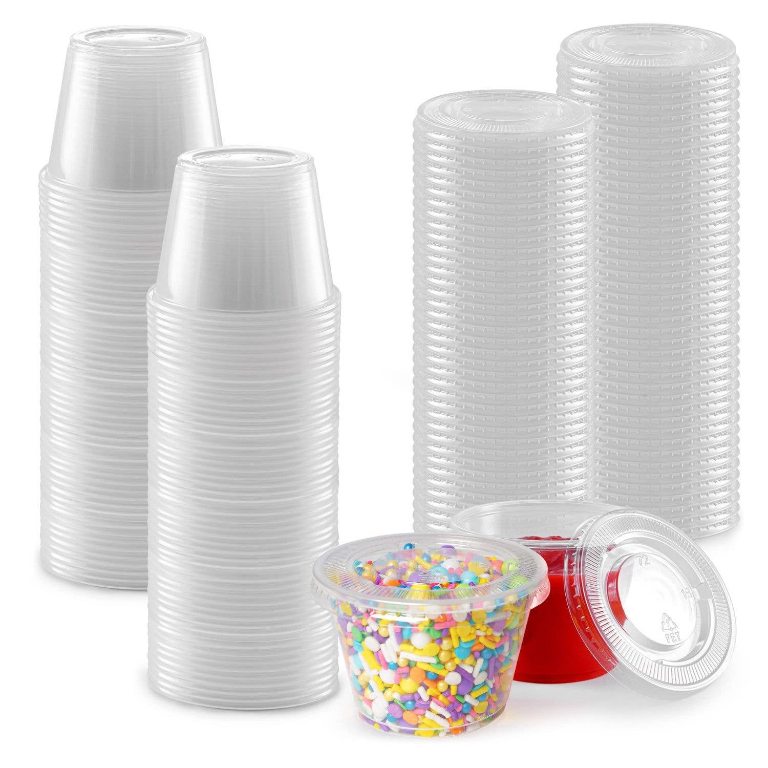Zulay Kitchen - Vente Boîtes de conservation - Gobelets à shot Jello transparents avec couvercles - Gobelet en plastique2