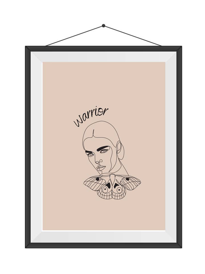 Warrior illustration print A5 for wholesale by Mind Over MRKH